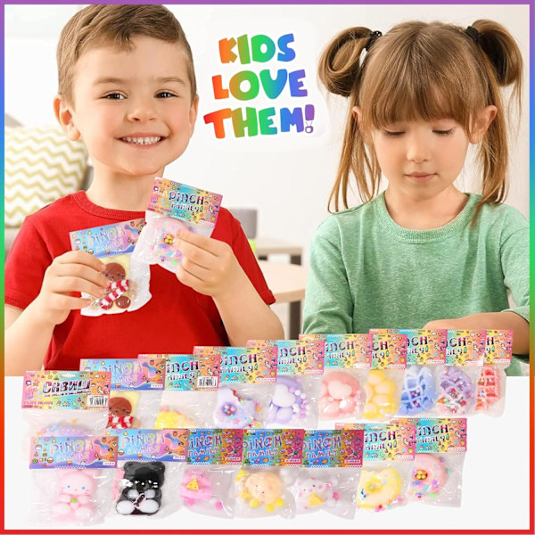 2 st Waffelklämma Familj Squishy, Squishy Kattappa - Rolig och Luddig Leksak för Familjen - Kawaii Stressboll, Slumpmässig Färg