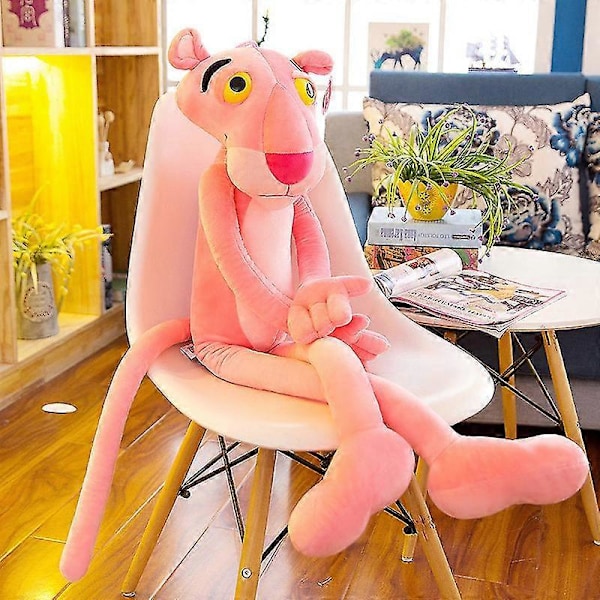 60-180 cm Pink Panther Plyslegetøj Søde Lange Ben Blødt Dyr Pink Leopard Kawaii Gave Fyldt Dukke Børnefødselsdagsgave med tøj with clothes 100cm