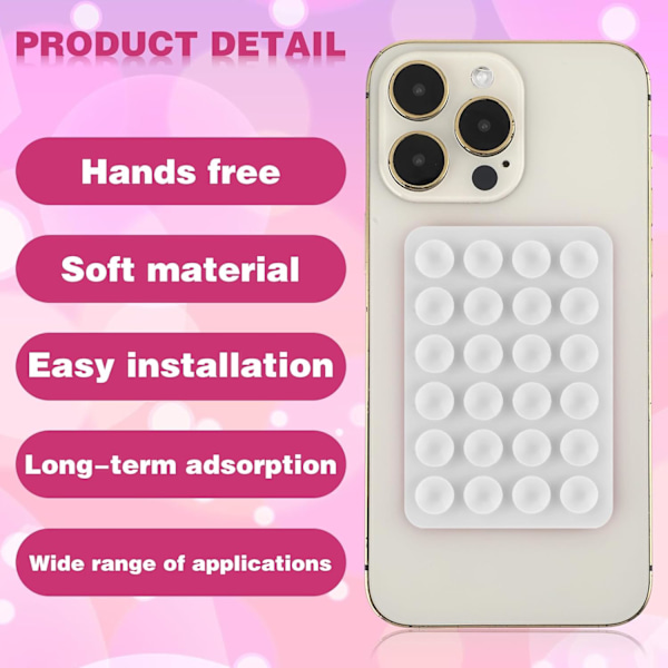 Stycken silikon sugpropp mobiltelefonfodral självhäftande fäste, sugpropp mobiltelefonfodral fäste halkfritt handsfree-fäste (vit) 【HY】