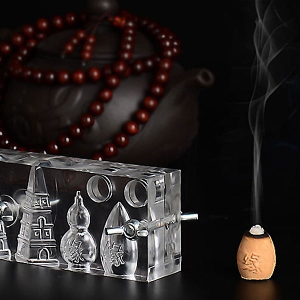 Akryl Rökelse Kon Torn Form Med 6 Hål Pagoda Gourd Censer Olika Form Backflow Doftande Klar Form DIY Hantverk Tillverkning Verktyg Tillbehör