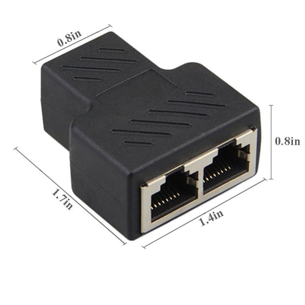 RJ45-jakaja 1-2-porttiseen naispuoliseen naispuoliseen Internet-jatkeverkkoon