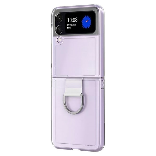 TG Samsung Galaxy Z Flip 3 - Praktiskt Tunt Skal med Ringhållare Transparent