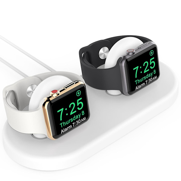 AHASTYLE PT116 Opladningsstander med Dobbelte Positioner til Apple Watch, Smartwatch Oplader Holder Base Style D Apple Watch SE (2022) Style D Apple Watch SE (2022) White