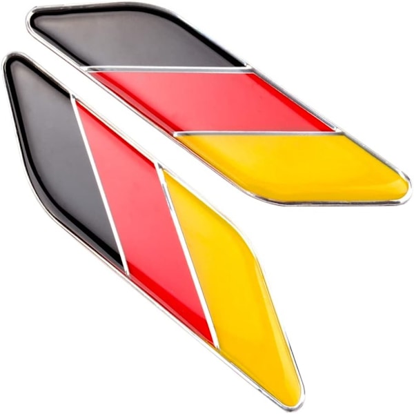2 stk. 3D Tyskland Flag Bil Emblem Badge Bilmærkat Dekal Kofanger