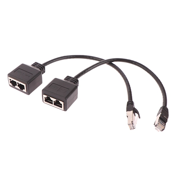Ethernet Splitter RJ45 1 han til 2 hun LAN Ethernet kabel 31cm