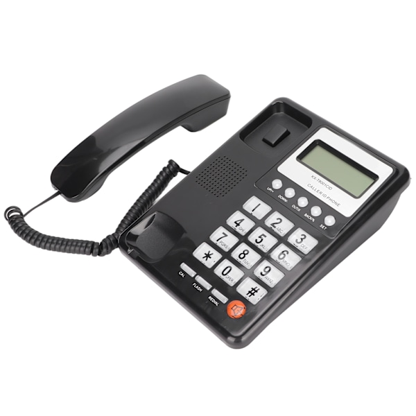 KXT8001CID fasttelefon med ledning, fasttelefon for hjem og hotell med LCD-skjerm, funksjon for nyvalg, FSK DTMF (svart)