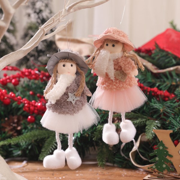 3 Christmas plush angel pendant children cute doll girl gifts Christmas tree pendant 16*7cm