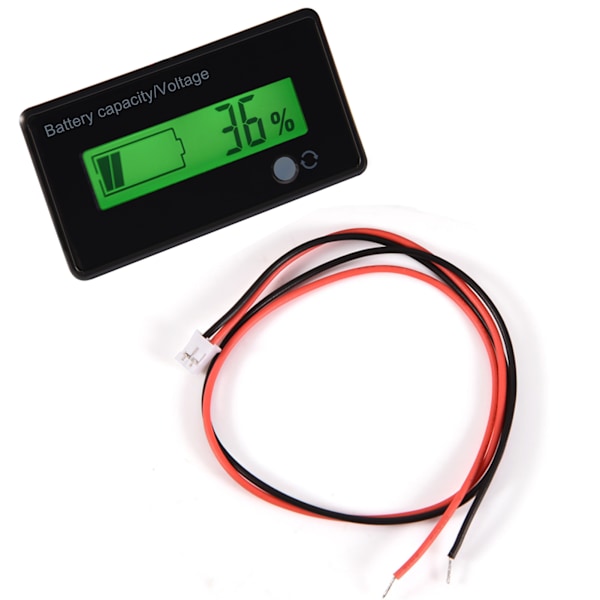 Grøn baggrundsbelyst LCD-display Batterikapacitet Spændingsmåler Tester Voltmeter Monitor- W