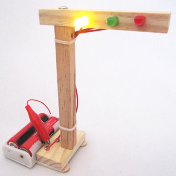 Självmonterad trä trafikljus modell Vetenskap Teknik Utbildning Barnleksak Kaesi