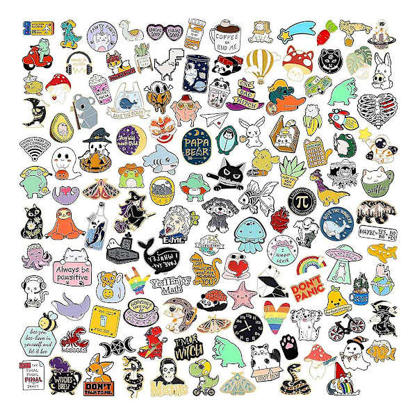 40pcs Cute Enamel Backpack Pins, Funny Enamel Pins Bulk Set Cool Button Pins Aesthetic Brooch Lape