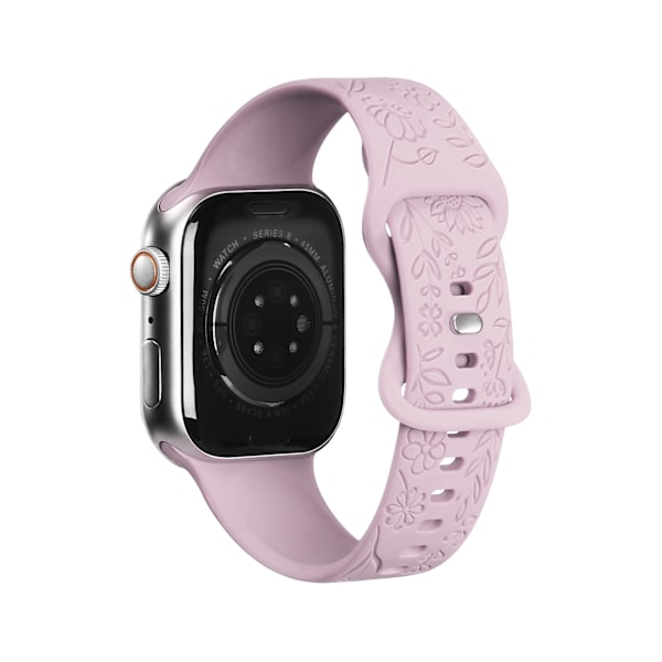 Sopii iwatchS9 876SE Apple Watch -rannekkeeseen, kohokuvioitu pieni ruusu silikoni Auringonkukka - laventeli violetti【HY】 Sunflower - lavender purple 42/44/45/49mm