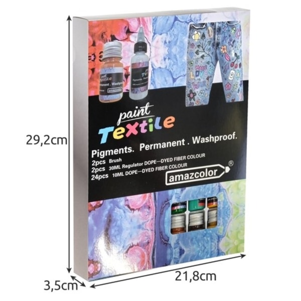 Textilfärgset 24 Färger - 240 ml Multicolor multicolor