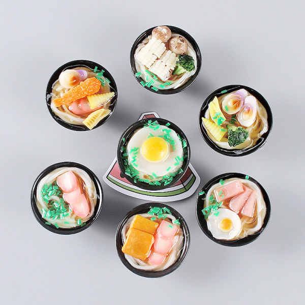 7 pieces of PVC imitation large bowl noodles Wudong three-dimensional refrigerator sticker imitation food model personality magnetic refrigerator stic