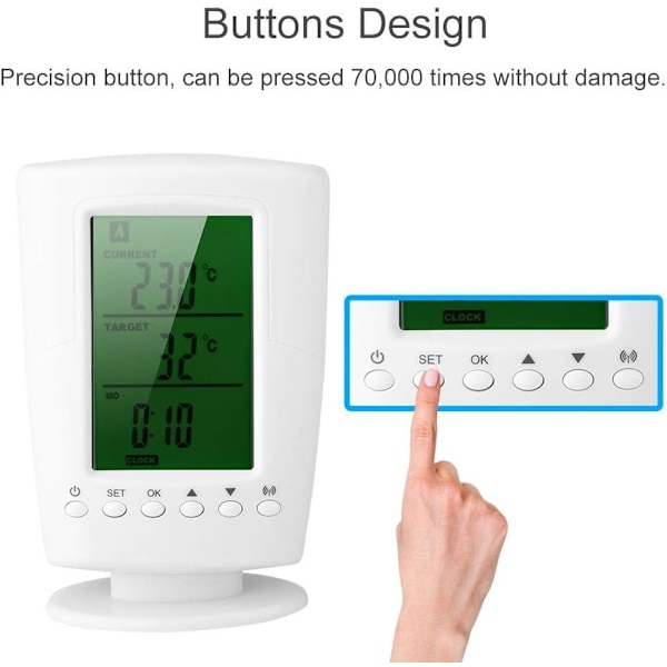 110-240V trådløs termostatuttak, trådløs smart programmerbar
