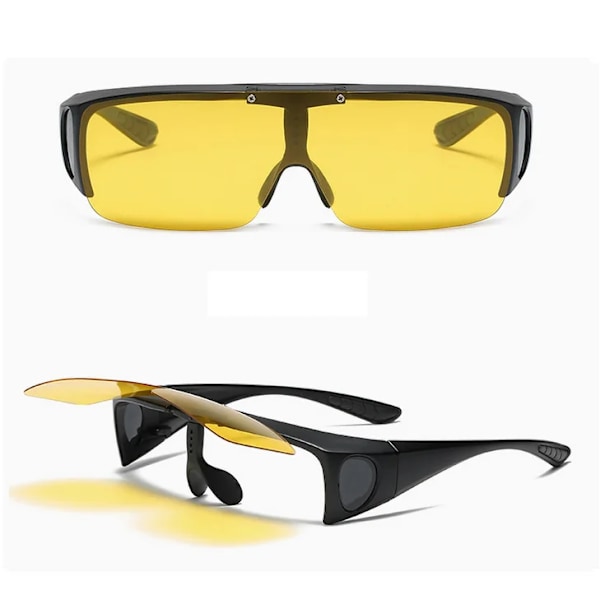 Uudet polarisoidut linssit miesten ajo- ja kalastussaurinkolasit, jotka peittävät likinäkölasit, käännettävät Polaroid-aurinkolasit Oculos De Sol Mascu Flip night vision