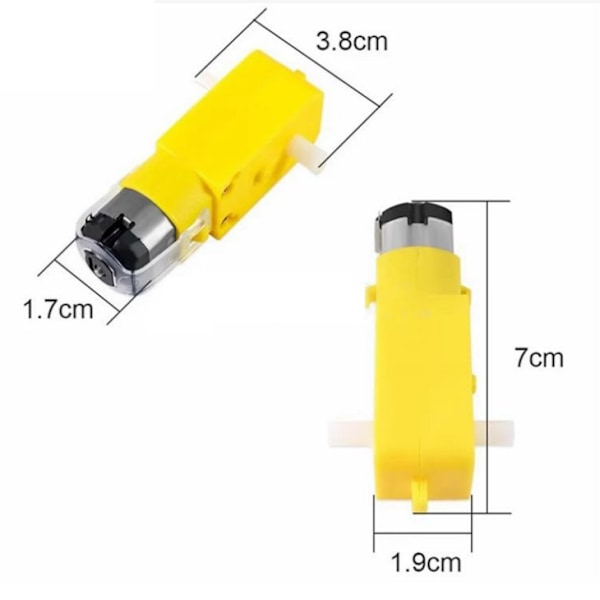 stk. TT DC-gearmotor dobbelt aksel 3-6V gearmotor til Arduino