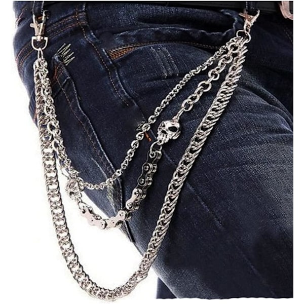 Hip Mall Herre Non-Mainstream Emo Rock Bukser Pung Nøglering Punk Bukser S