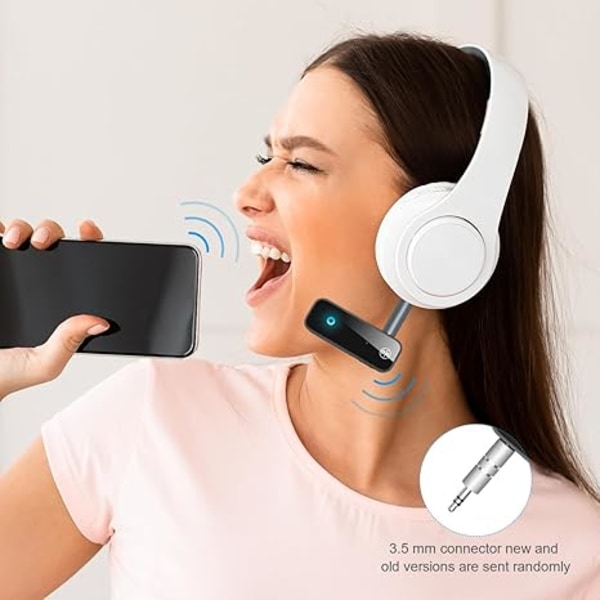 Bluetooth-sovitin autoon, 2-in-1 Bluetooth 5.0 -vastaanotin autoon näytöllä, sopii autoihin, kaiuttimiin, stereolaitteisiin ja kuulokkeisiin