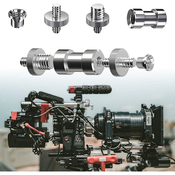Kameraruuvi, 1/4\" ja 3/8\" muuntajasovitinsarja uroskierteisillä ruuveilla kameralle/jalustalle/yksijalalle/valojalkalle (20 kpl)