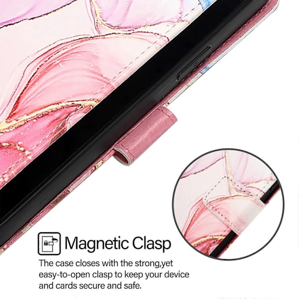 TCL 501 Marmorikuvioinen Nahkainen Puhelinkotelo - WELLNGS Rose Gold