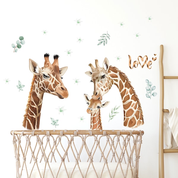 Animal Jungle Giraffe Veggklistremerker Safari Giraffe Veggdekor for Barnerom Babyrom Stue【HY】