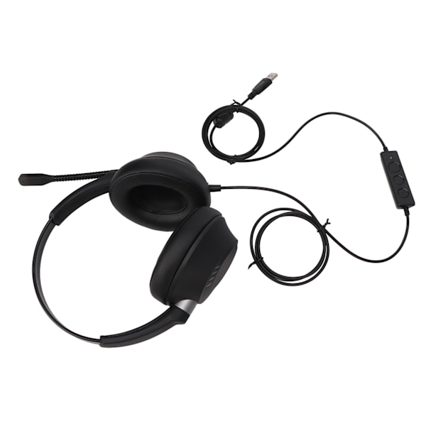 X6D USB 1 Telefon Headset Lydstyrke Justerbar Støjreducerende Binaural Kommunikation Hovedtelefon til Kontor Hjem