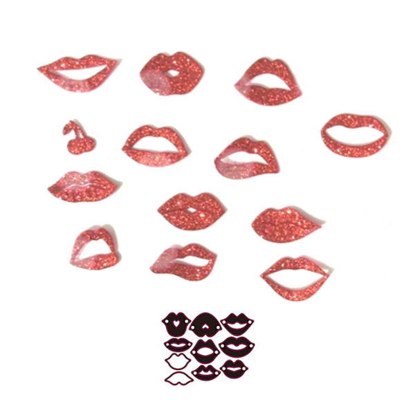 Røde Læbe Metal Skæreforme Scrapbooking Stencil Die Cuts Kort Prægning DIY Fotoalbum Skabelon Form