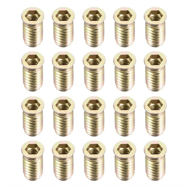 20 stk. Gjengeinnsatser Muttere Tremøbler Skrue-inn Mutter M6X17MM M6x17mm