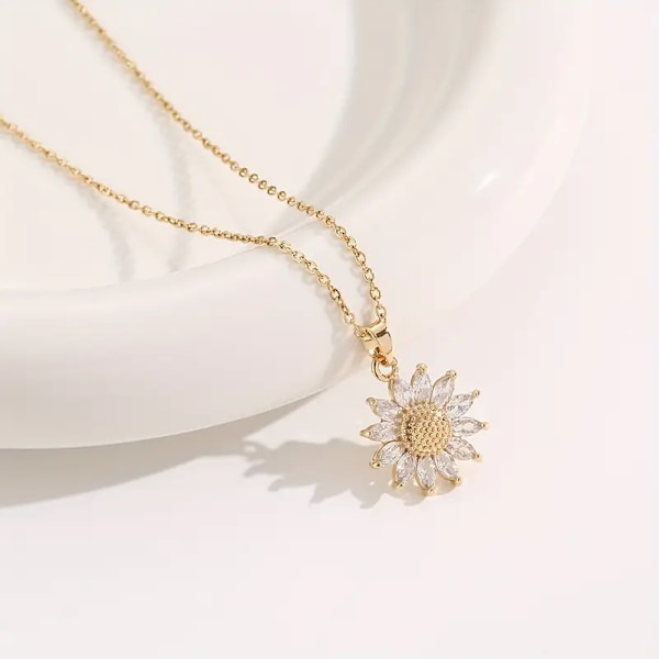 Evig Kärlek, Solros Halsband Present Set - Perfekt Gåva för Alla Hjärtans Dag, Årsdag, Mors Dag och Mer