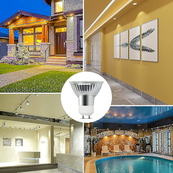 GU10 Halogen Spotlampa, Dimbar 50W Varmvit 2800K, AC 220-240V Halogenreflektor
