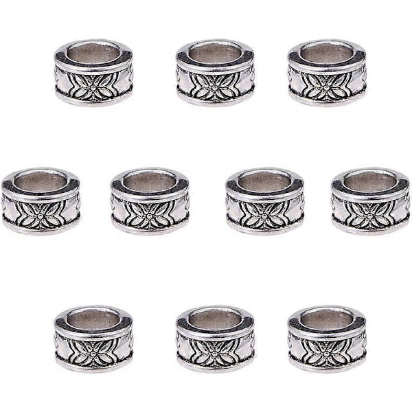 Tibetanska Antika Silver Spacer Pärlor Tibetansk Legering Metall Pärl Distanser för Armband Halsband Smyckestillverkning