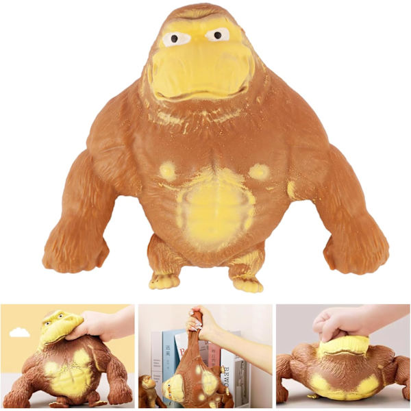 Gorilla Stressboll, Squishy Apa Leksak, Gorilla Leksak för Stressreducering, Anti-Stress Leksak för Barn och Vuxna