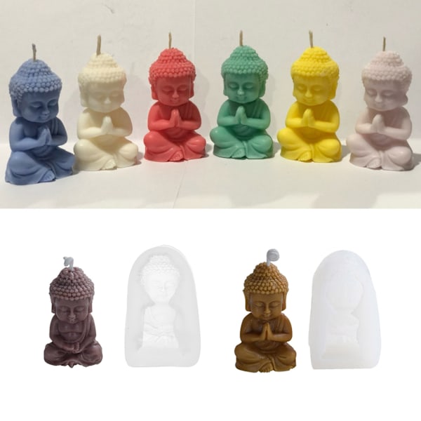Buddha Lysfremstilling Dekoration Silikone Resin Form til Røgelse og Lys Cement Statue Form Kunst 0.07 2