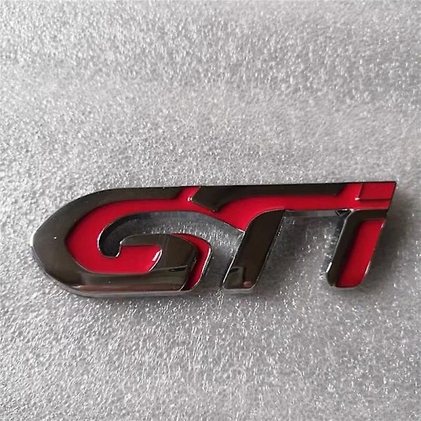 3D Metall Krom Röd Svart Logo Gti Emblem Bilmärke Bagagelucka Dekal För Peugeot 106 205 206 207 208 308 Gti Klistermärke Tillbehör Chrome Red