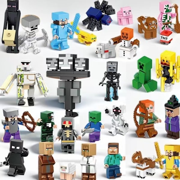 Minecraft minifigurer sæt 29 minifigurer børnegave 29 dele 29 minifigures