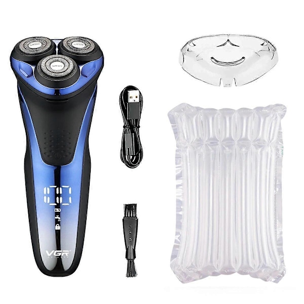 VGR Elektrisk Rakapparat för Män, Vattentät Hårtrimmer, Professionell Skäggtrimmer, Sladdlös 3D Rotary Trimmer för Mig Without box