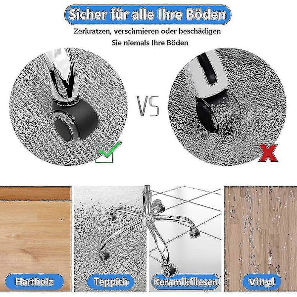 5-pakning Kontorstolhjul 11mm/22mm Erstatningshjul for Harde Gulv for Gamingstoler, Svingstoler, Pr【HY】