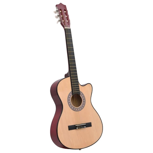 vidaXL Akustisk gitarr, 12 delar, med 6 strängar, western, 38\" Ljusbrun 3650