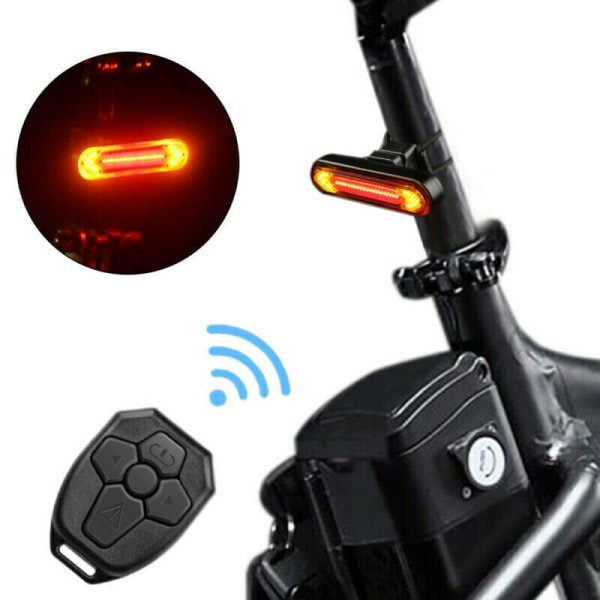 Cykel baglygte LED trådløs fjernbetjening styrelys Bjergcykel fjernbetjening advarselslys Cykel baglygte
