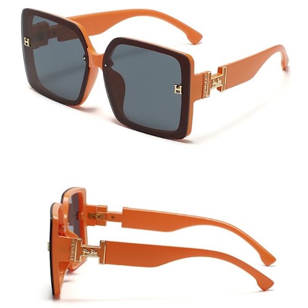 Anti-ultraviolet Damsolglasögon Mode Stor Båge Körning Orange