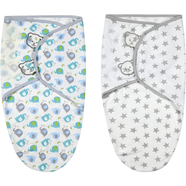 Baby Swaddlepose, pakke med 2 (3-5 måneder) L Swaddle Tæppe lavet af 100% økologisk bomuld