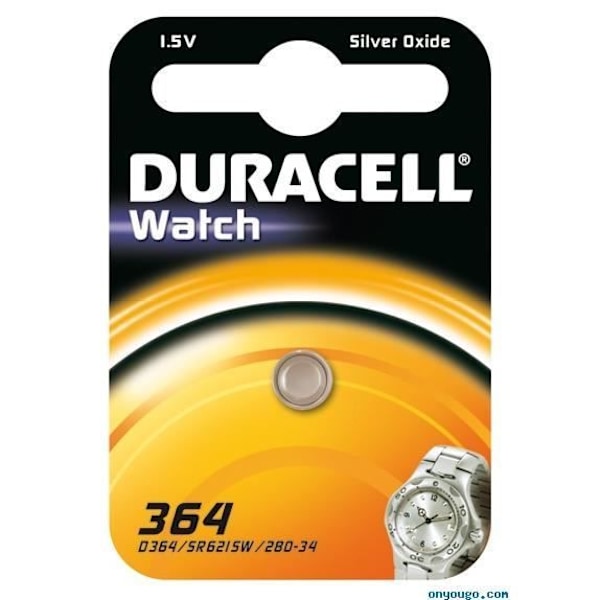 5 X DURACELL 364/SR60/AG1 batteries - for watch / Silver oxide 1.55V