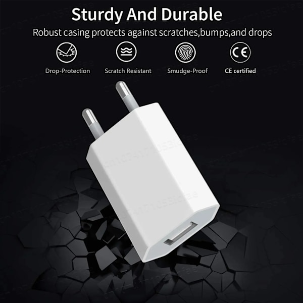 5 kpl 5V 1A Eu AC Koti Matka USB Seinälaturi IPhone 6 7 8 plus x xr 11 12 13 14