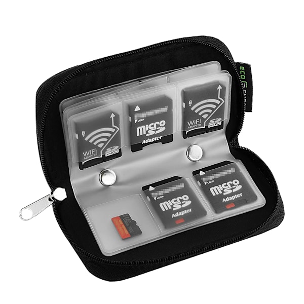 22 slot SD memory card holder - black