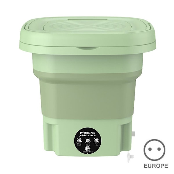Foldbar Vaskemaskine Undertøj Sokker Vaskemaskine Bærbar Multifunktionel Tøjvaskemaskine Græsgrøn Grass Green EU plug