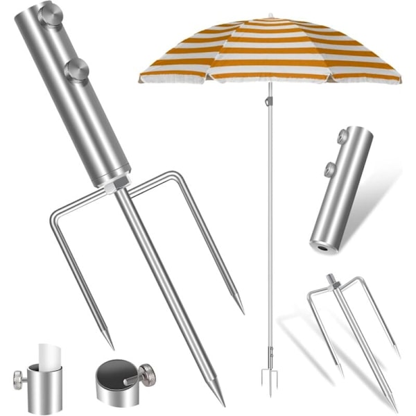 Parasollfot, Parasollfot med jordanker, Avtakbar parasollholder, Metall parasollfot for flere bruksområder, Elastisk justerbar parasoll
