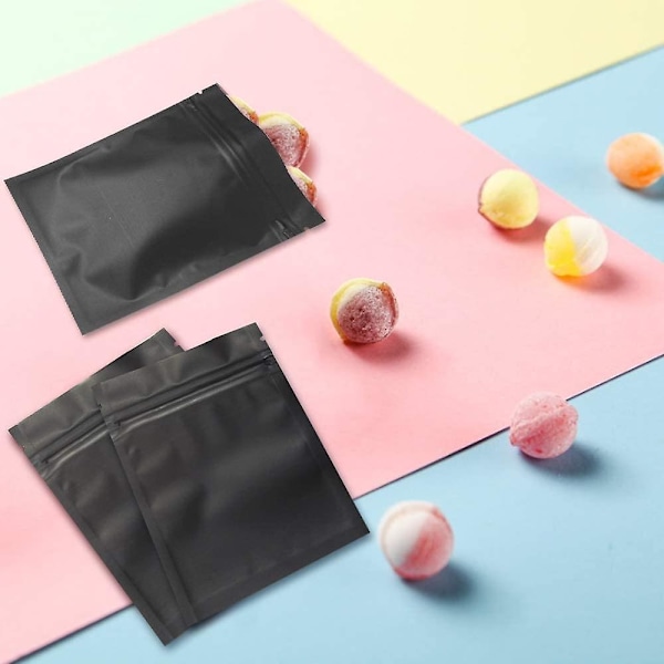 100-pakning Luktsikre Poser - 3 x 4 Tommer Gjenlukkbare Mylarposer Foliepose Flat Zip Lock Pose