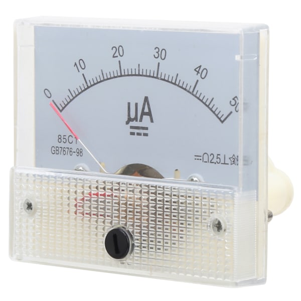 85C1 DC0-50UA Pointer DC Ammeter Head Ampere Meter Linjekrets Måleenhet