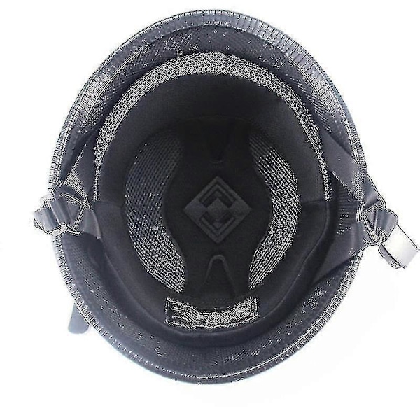 Vintage Moottoripyörän Cruiser Puolikypärä Saksalainen {DB} Kirkas Musta Bright Black XL