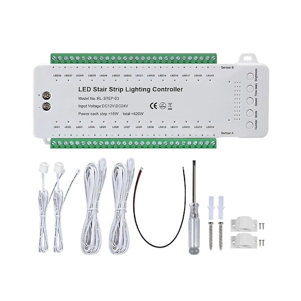 Trappe LED Bevægelsessensor Controller Smart Trappe Induktion Controller LED Strip Dimmer Trappebelysning